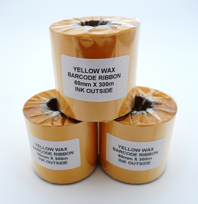 Риббон 60мм/300м WAX OUT (желтый)
